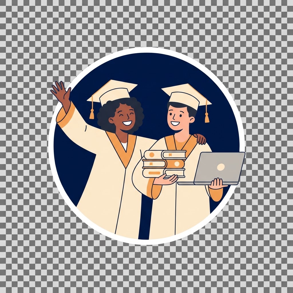 Two graduates celebrating — refer a friend to Experts Tutors